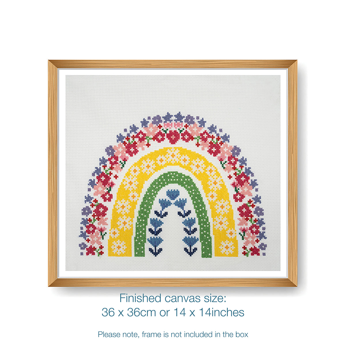Rainbow counted cross stitch kit