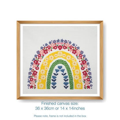 Rainbow counted cross stitch kit
