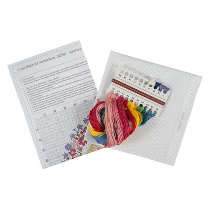 Rainbow counted cross stitch kit