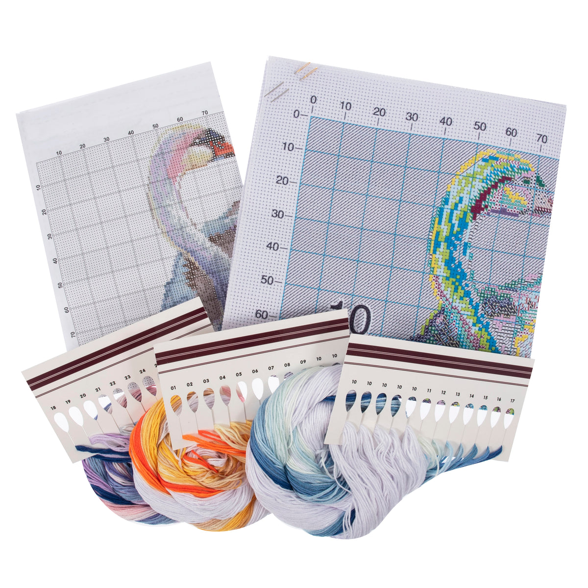 Trimits Swan cross stitch kit packaging showing the finished design