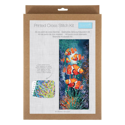 Trimits Fishes cross stitch kit packaging showing the finished design