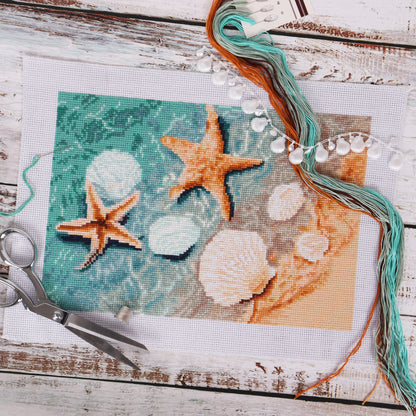 Crystal Shore printed cross stitch kit