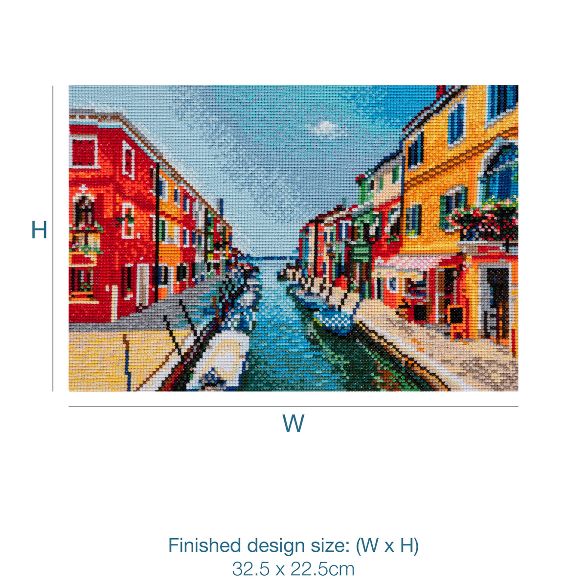 Trimits cross stitch kit showing a Italian summer scene design