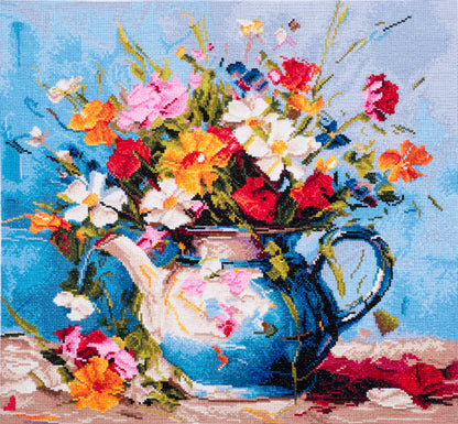 Trimits cross stitch kit showing a wildflowers design