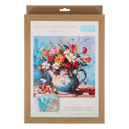 Trimits cross stitch kit showing a wildflowers design