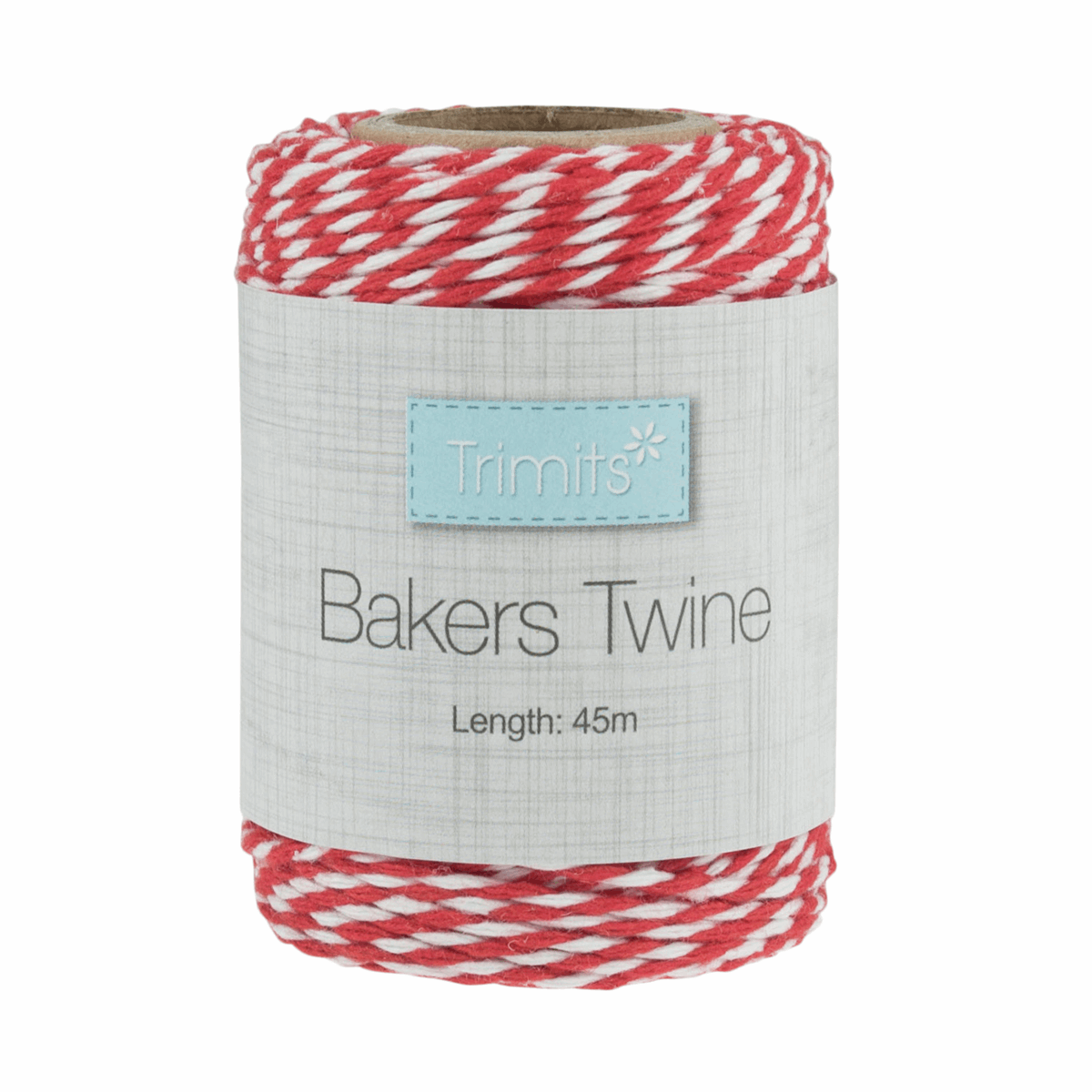 Trimits Christmas Red/White Bakers Twine - 45m x 2mm