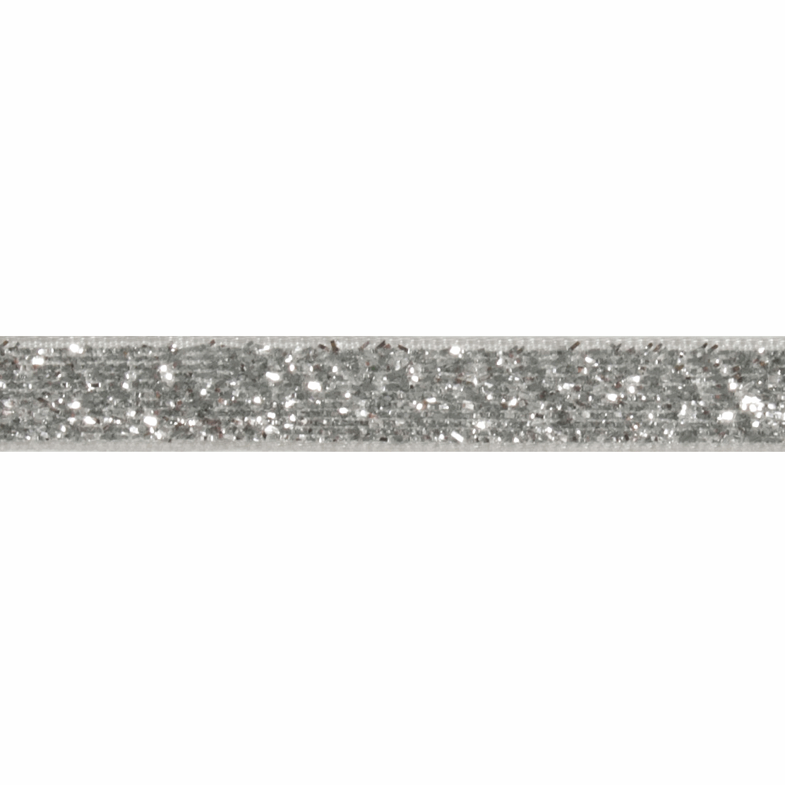 Silver Glitter Velvet Ribbon - 20m x 10mm