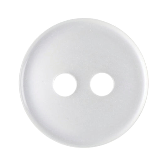 Round white 2-hole button