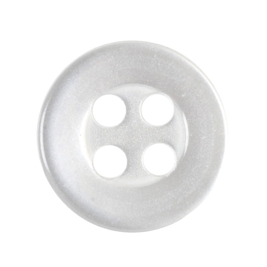 Small white 4-hole shirt button