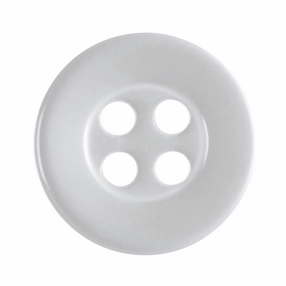 Hemline 4-Hole White Button - 11.25mm (Pack of 13)
