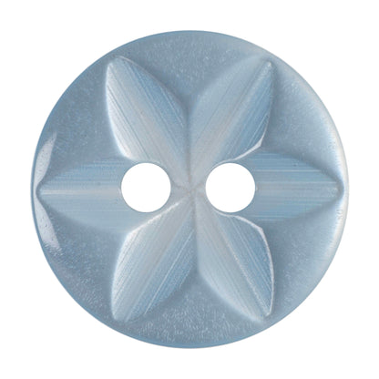 Hemline Buttons 13.75mm - Pack of 8 (Choice of 7) - Baby Blue
