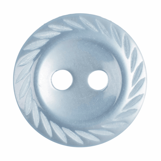 Hemline Fancy Edge Baby Blue Button - 13.75mm (Pack of 11)