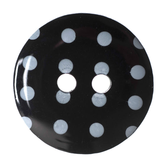 Hemline Striped and Spotty Buttons 15mm - Pack of 6 - Black Spot