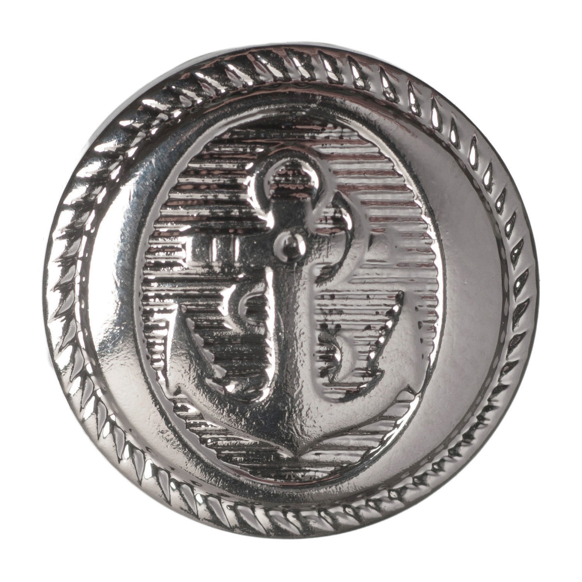 Hemline Metal Buttons 15mm - Pack of 7 - Silver Anchor
