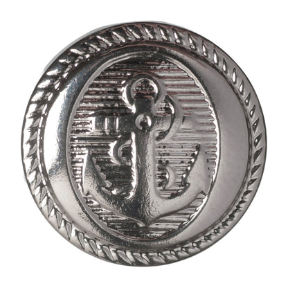 Hemline Metal Buttons 15mm - Pack of 7 - Silver Anchor
