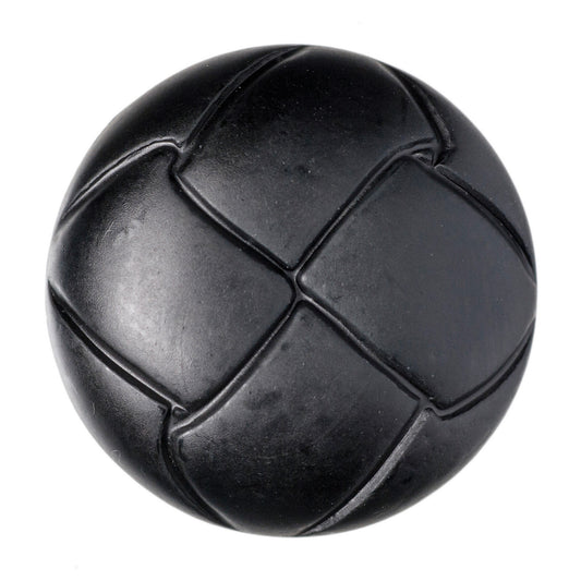 Hemline Leather-Look Football Buttons 20mm - Pack of 2 - Black