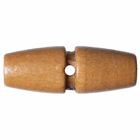 Hemline Wooden Toggle Shaped Button - 25mm (Pack of 3)