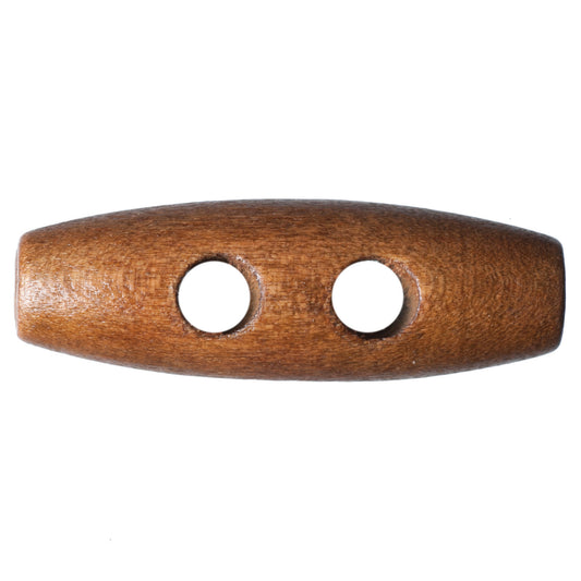 Hemline Wooden Toggle Buttons 30mm - Pack of 3 - Natural Wood