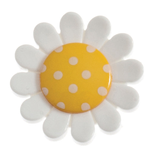 Hemline Buttons 23mm Style D - Card of 2 - Yellow Flower