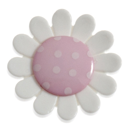 Hemline Buttons 23mm Style D - Card of 2 - Violet Flower