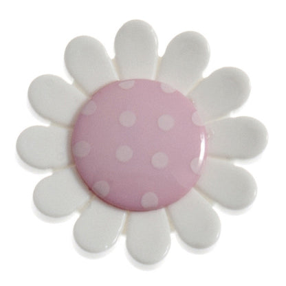 Hemline Buttons 23mm Style D - Card of 2 - Violet Flower