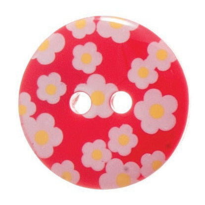 Hemline Flower Buttons 23mm - Pack of 4 - Red