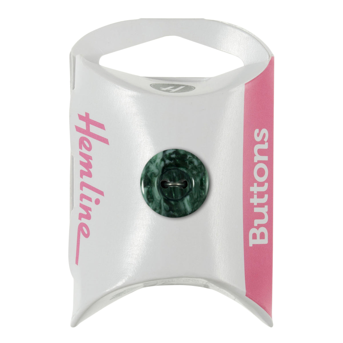 Card of eight green 2 hole buttons