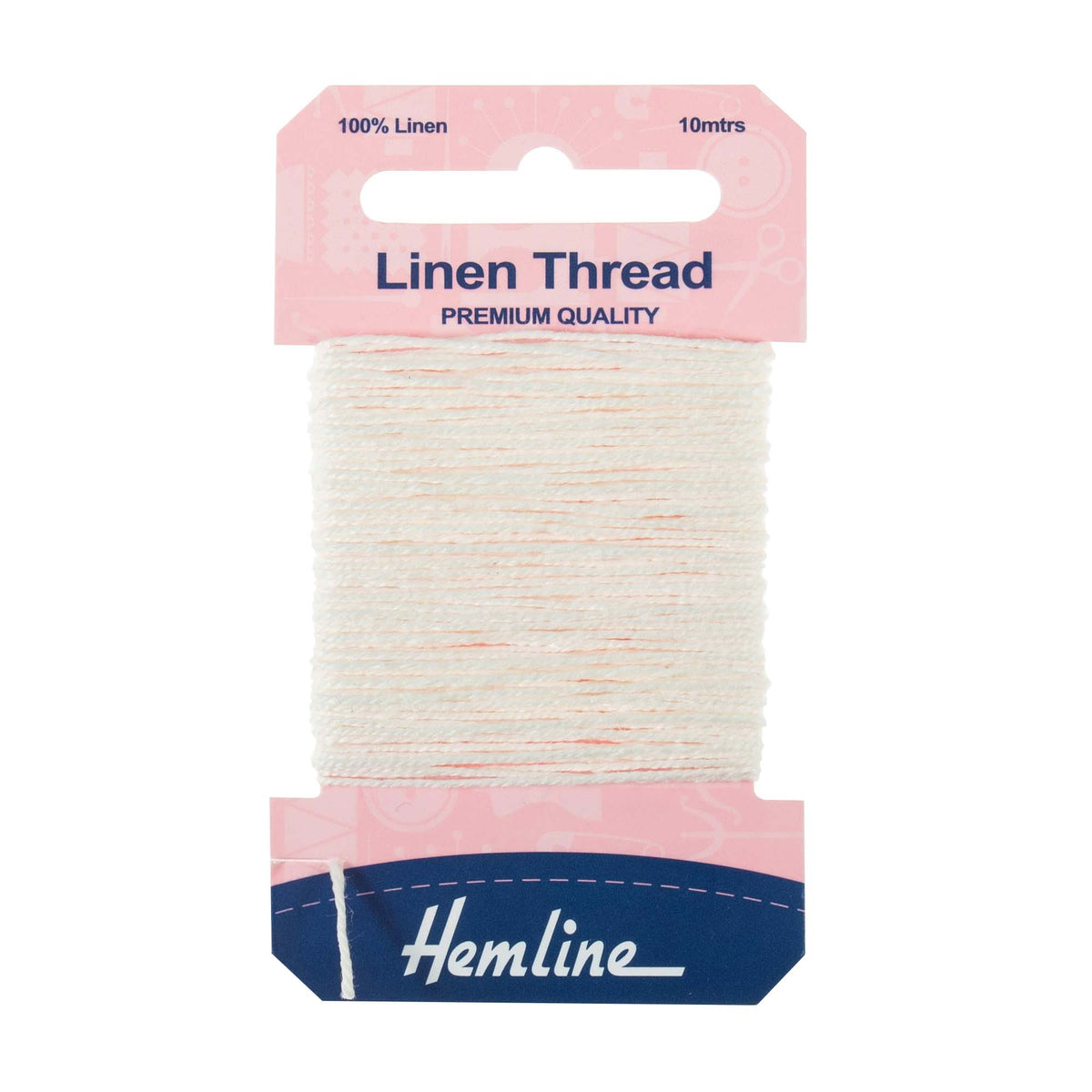 Hemline linen thread in white