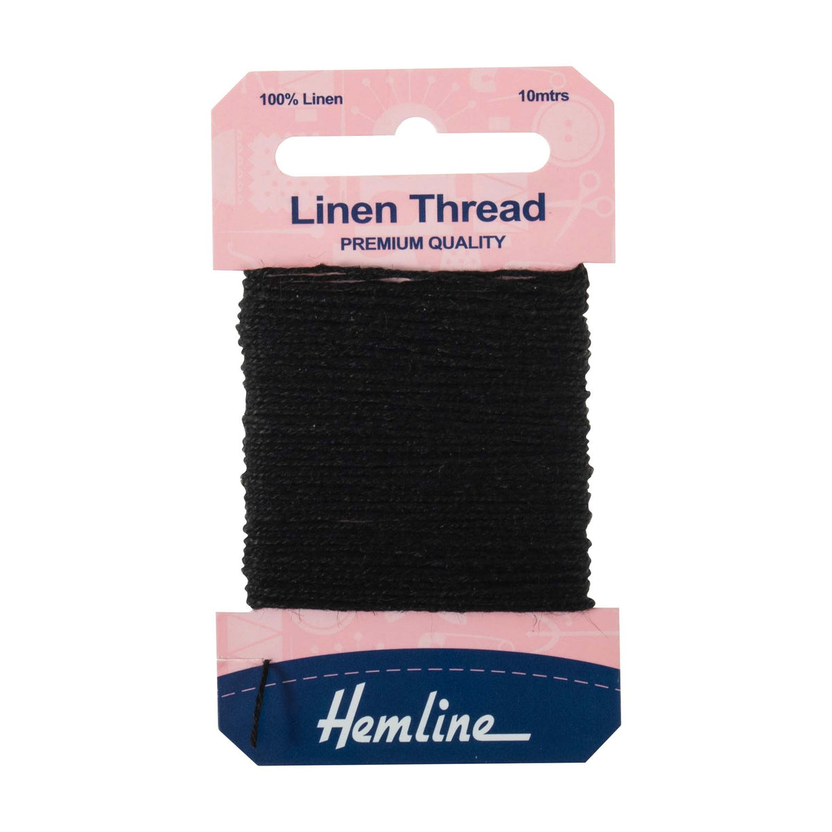 Hemline linen thread in black