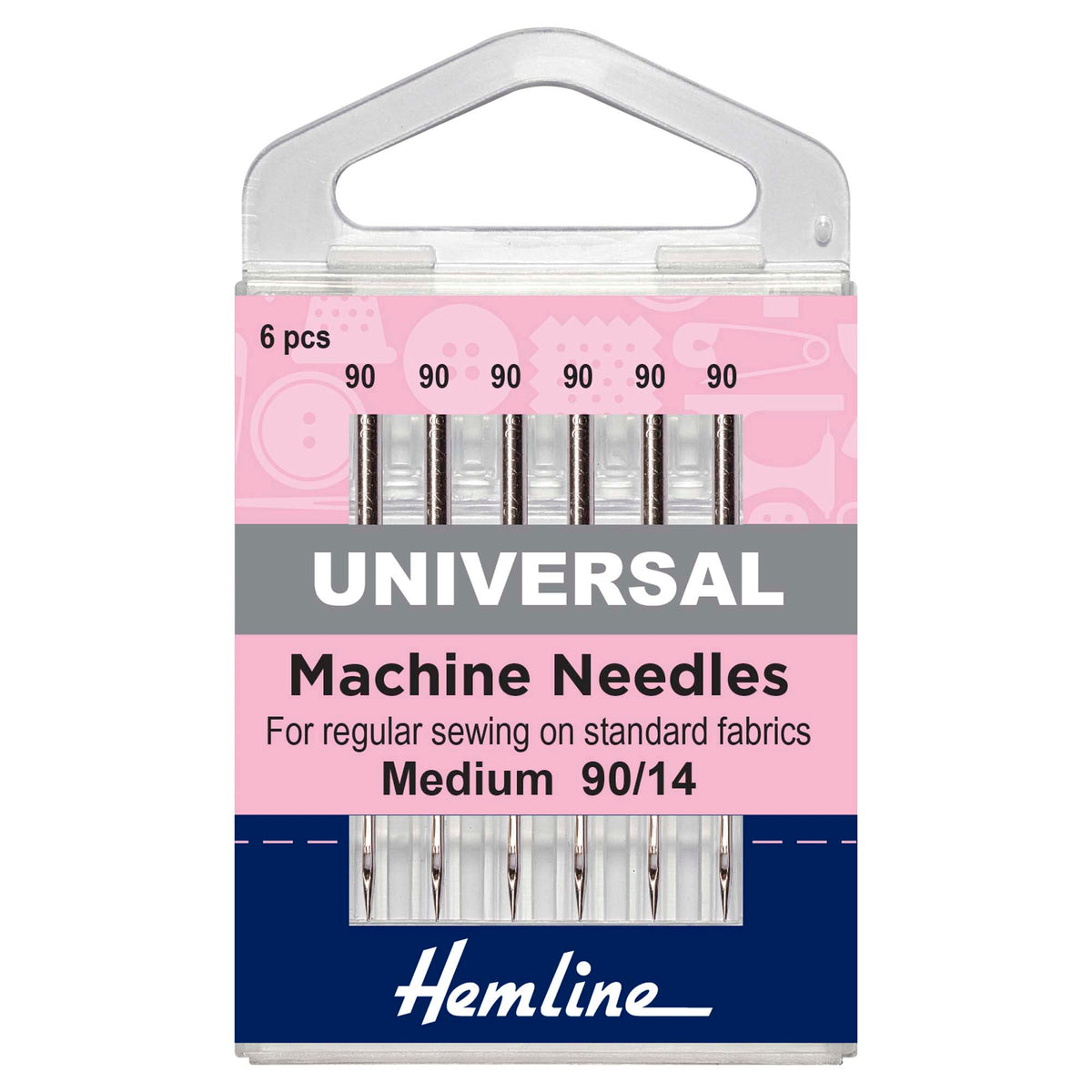 Hemline pack of universal sewing machine needles size 90