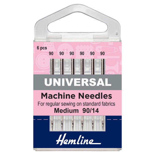 Hemline pack of universal sewing machine needles size 90