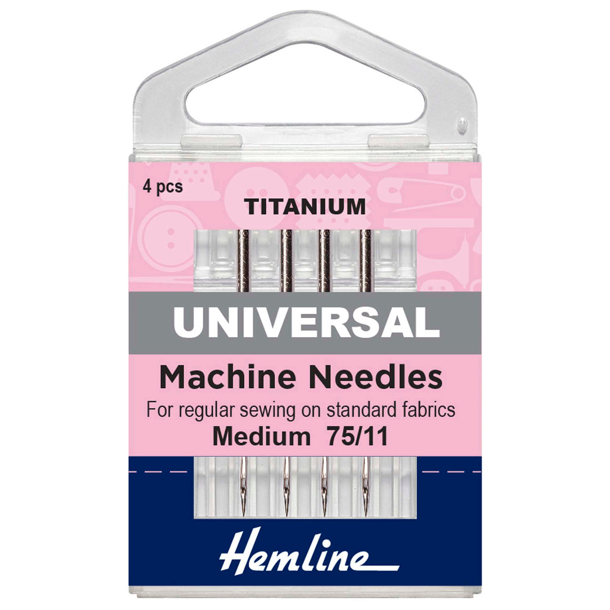 Pack of 4 Hemline titanium universal machine needles