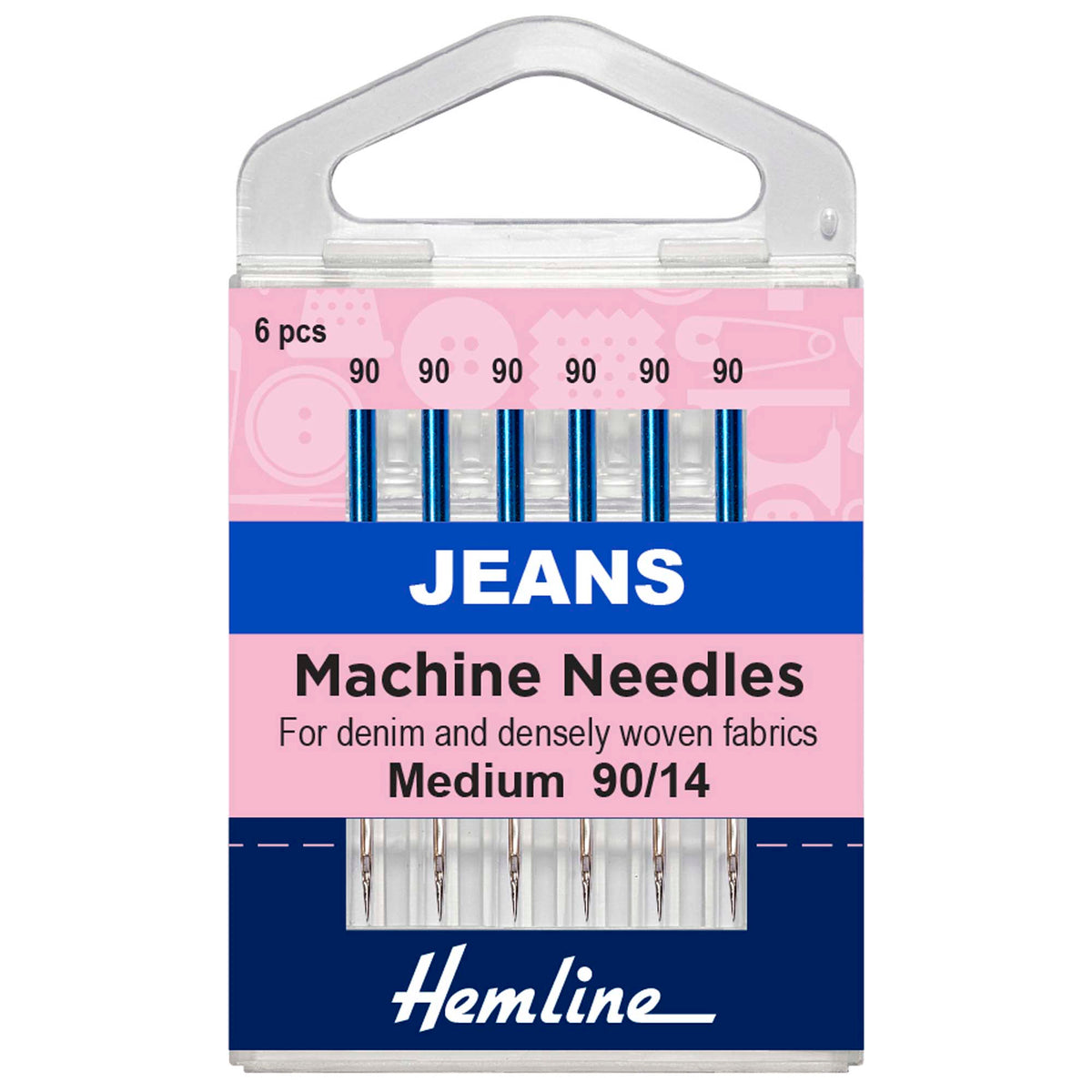 Pack of Hemline jeans sewing machine needles