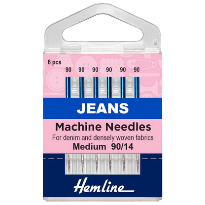 Pack of Hemline jeans sewing machine needles