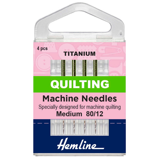 Pack of 4 Hemline titanium quilting machine needles