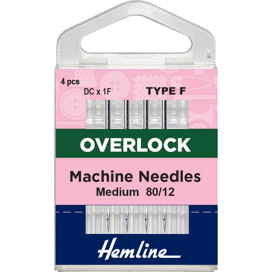 Pack of 4 Hemline Type F overlocker needles
