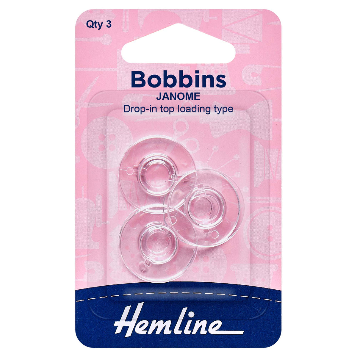 Hemline plastic bobbin for Janome sewing machines