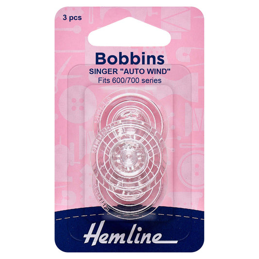 Hemline plastic bobbin for Singer 600 and 700 series