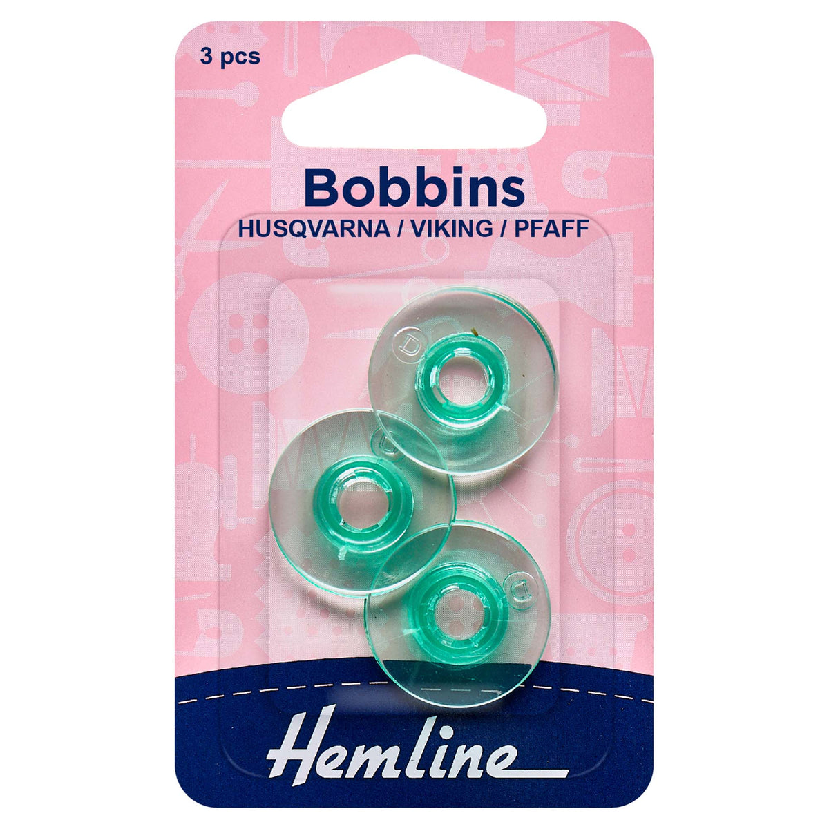 Hemline coloured plastic bobbin for Husqvarna Viking