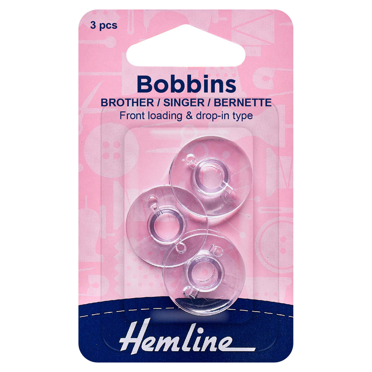 Hemline vertical load plastic bobbin