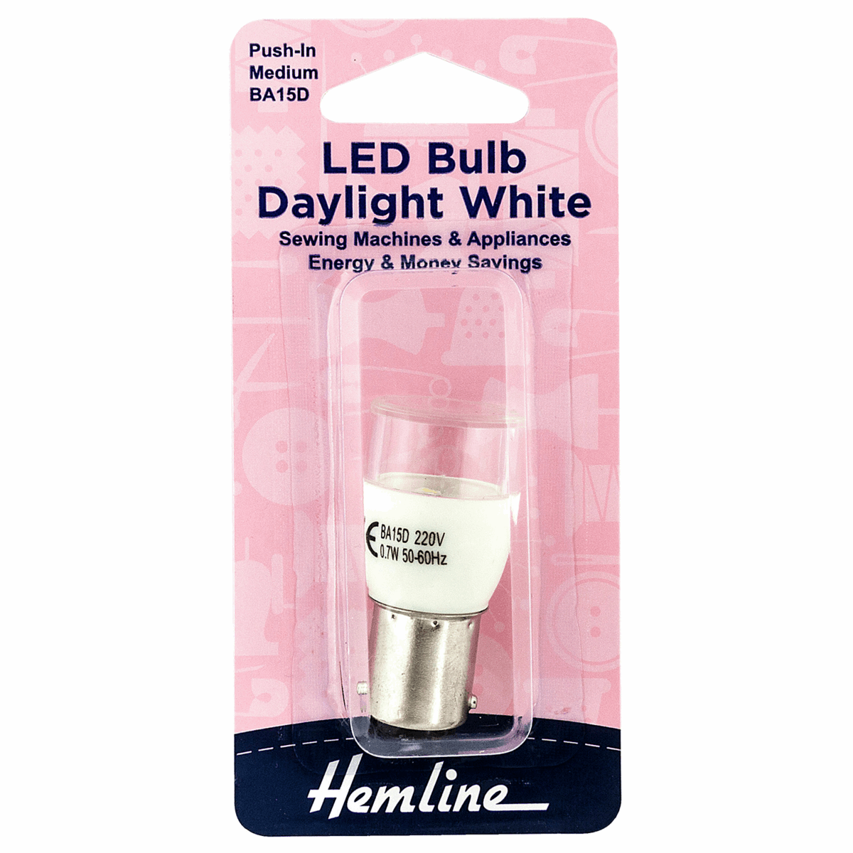 Hemline Bayonet LED Sewing Machine Bulb - Medium 220V