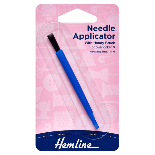 Hemline needle inserter tool with cleaning brush