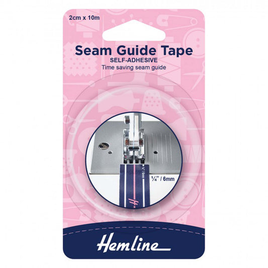 Roll of Hemline self-adhesive seam guide tape in its packaging