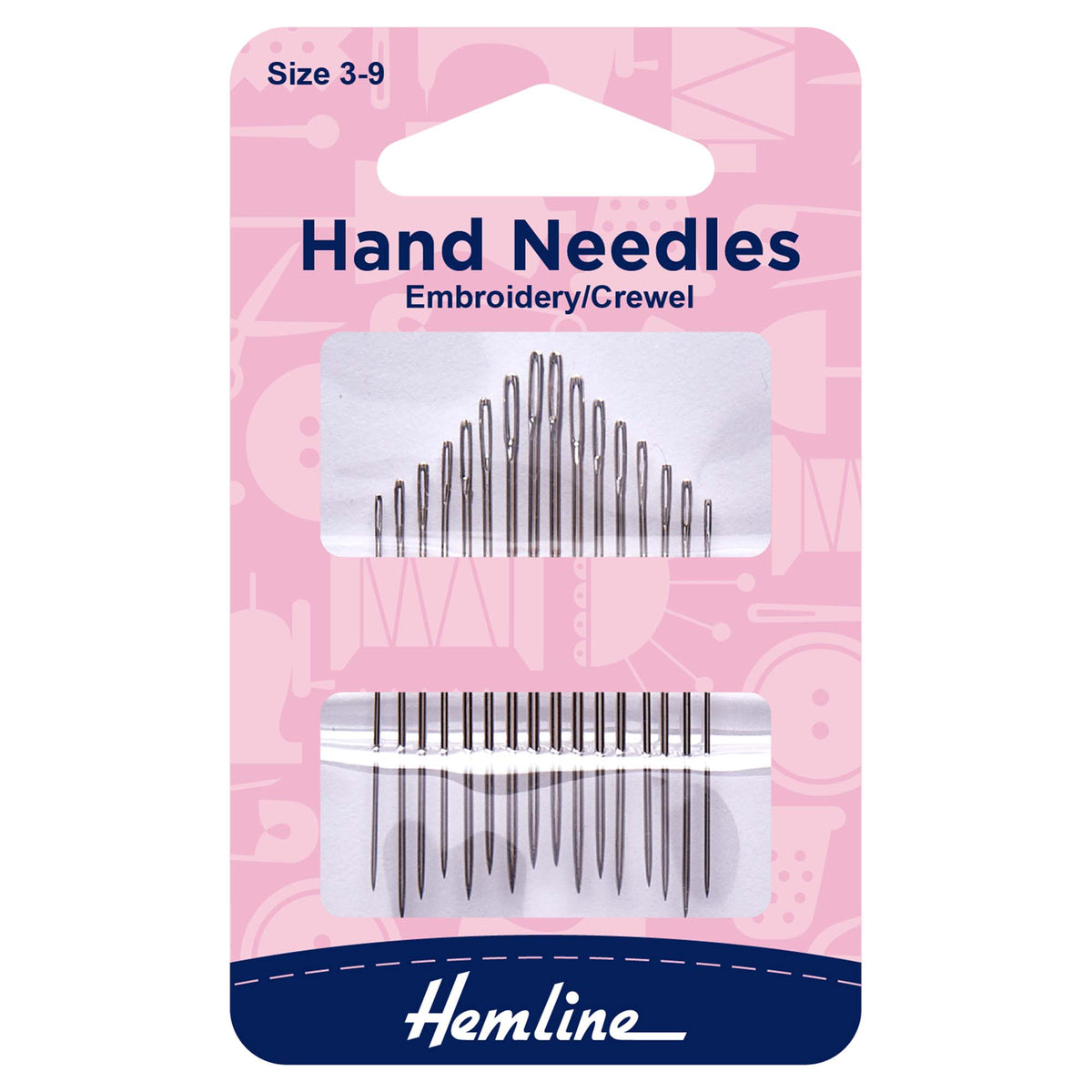 Hemline pack of crewel embroidery hand needles