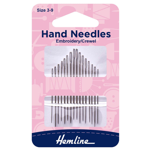 Hemline pack of crewel embroidery hand needles