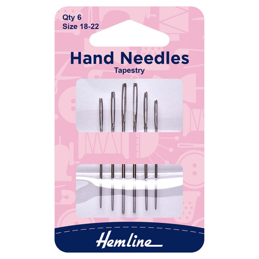 Pack of Hemline tapestry hand needles, sizes 18-22