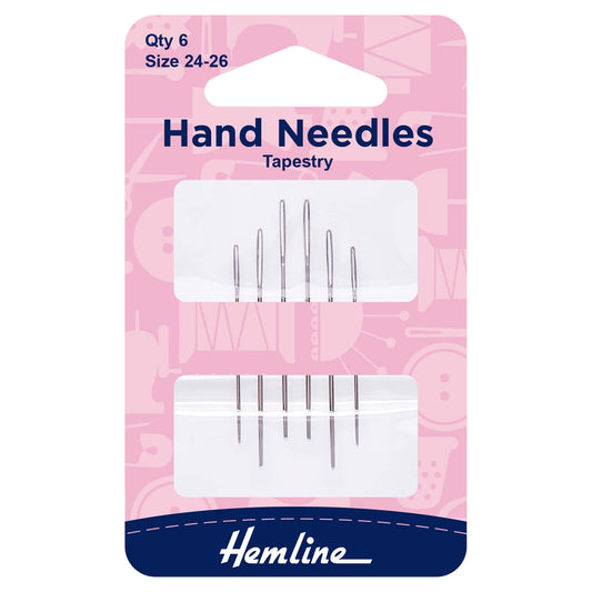 Pack of Hemline tapestry hand needles, sizes 24-26