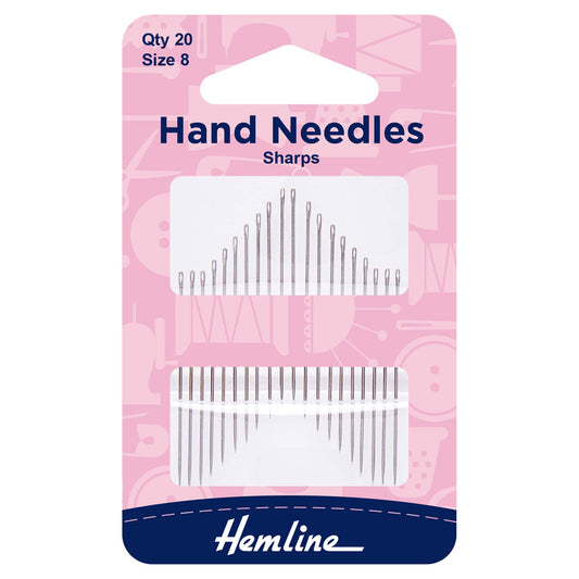 Pack of Hemline size 8 sharps hand sewing needles