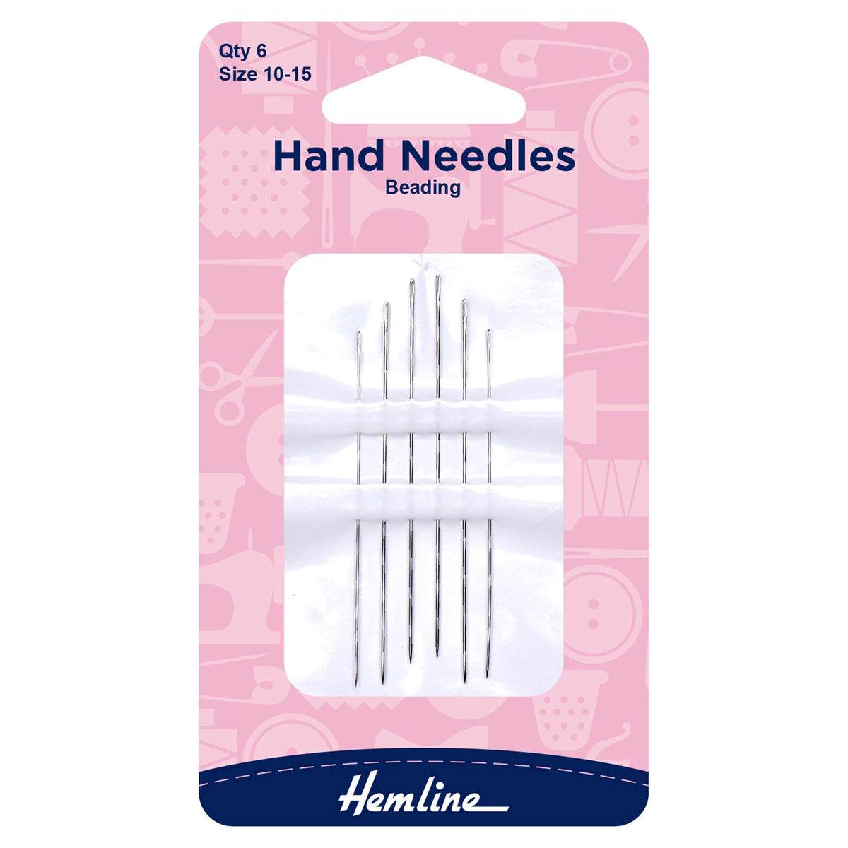 Hemline beading needles sizes 10-15 in retail packet