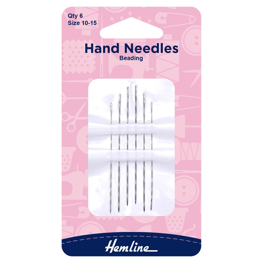 Hemline beading needles sizes 10-15 in retail packet